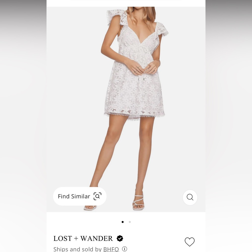 White v neck lace dress from Lost + Wander